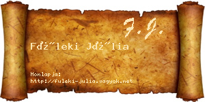 Füleki Júlia névjegykártya